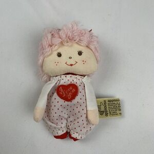 Applause 1983 Dear Hearts 5" Doll Pink Hair White With Red Dots Outfit